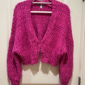 Cozy fuzzy pink sweater